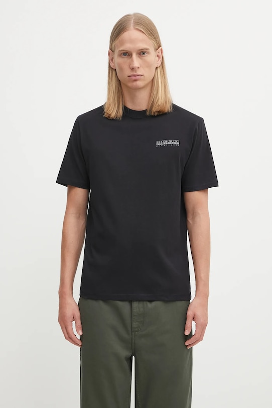 Odzież Napapijri t-shirt bawełniany S-Back Graphic NP0A88SU9411 czarny