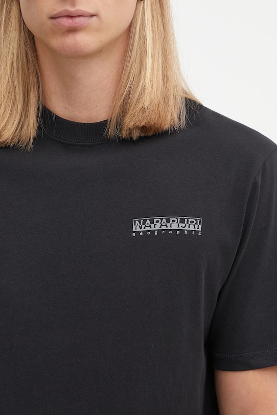 Napapijri t-shirt bawełniany S-Back Graphic czarny NP0A88SU9411