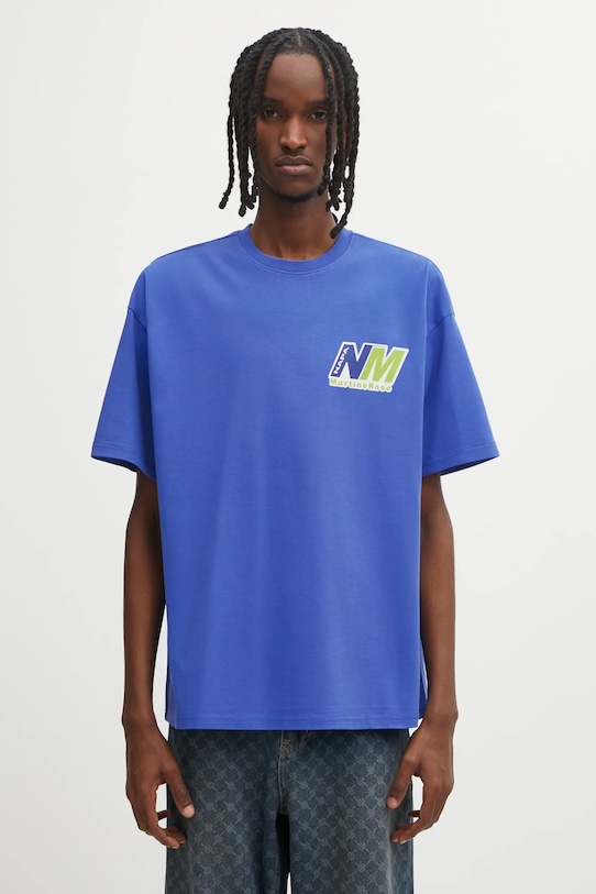 Napapijri t-shirt bawełniany Napapijri x Martine Rose nadruk niebieski NP0A4HEWBE11
