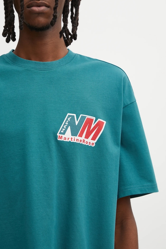 Βαμβακερό μπλουζάκι Napapijri Napapijri x Martine Rose τιρκουάζ NP0A4HEWG2A1