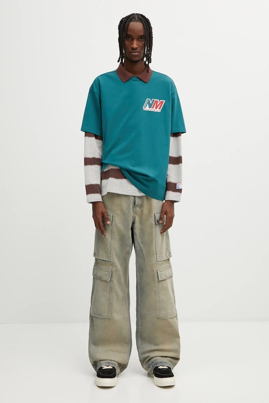 Βαμβακερό μπλουζάκι Napapijri Napapijri x Martine Rose NP0A4HEWG2A1 τιρκουάζ