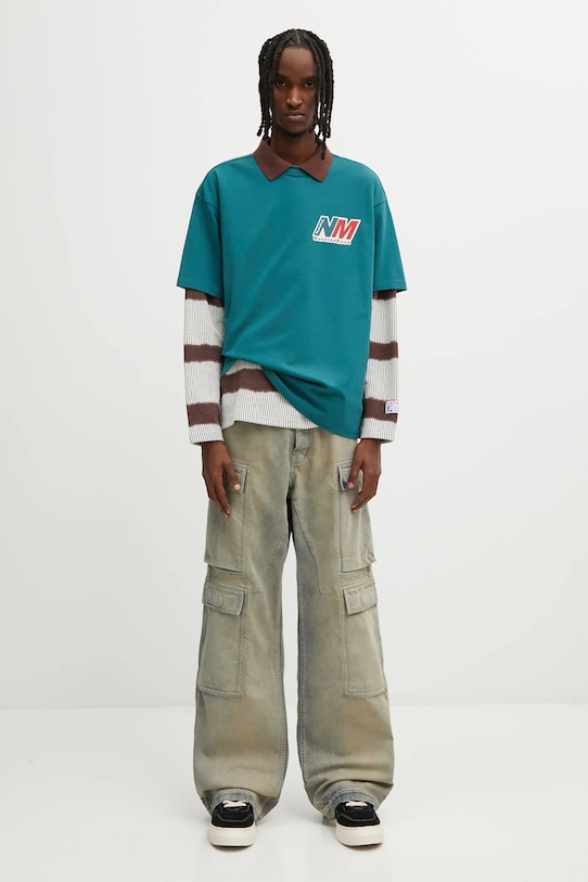 Βαμβακερό μπλουζάκι Napapijri Napapijri x Martine Rose NP0A4HEWG2A1 τιρκουάζ