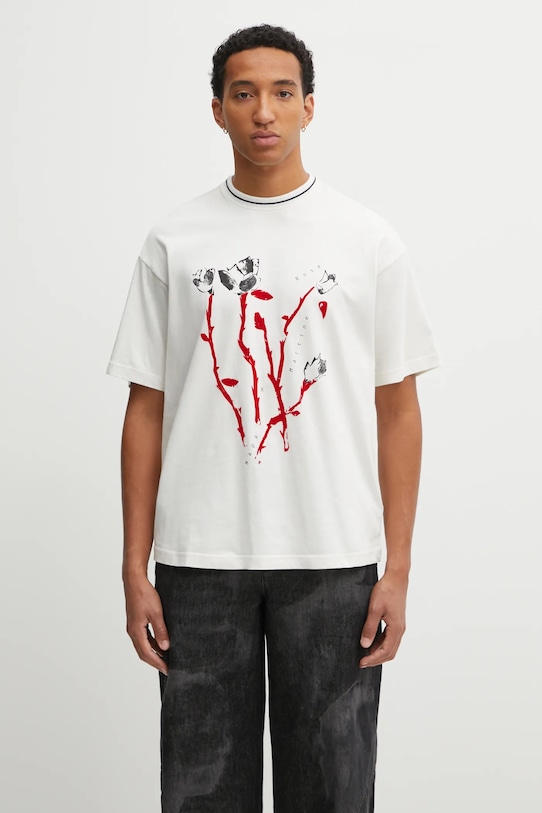 Napapijri x Martine Rose t-shirt bawełniany nadruk beżowy NP0A4I562061