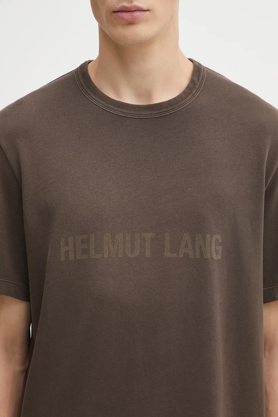 Helmut Lang t-shirt bawełniany brązowy P05HM501