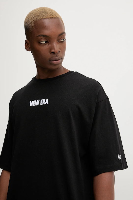 Βαμβακερό μπλουζάκι New Era μαύρο 60684382