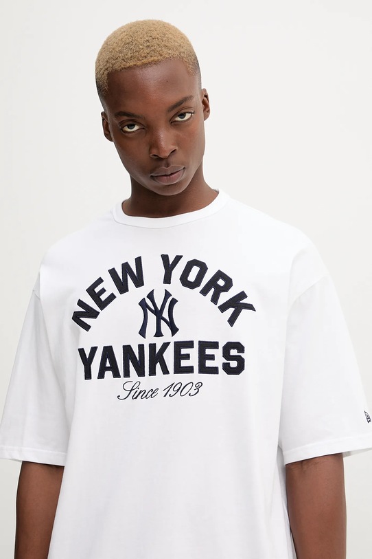 New Era t-shirt bawełniany biały 60684327