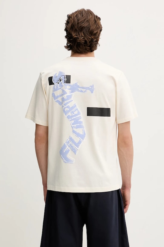 Filling Pieces t-shirt bawełniany Trumpeteer nadruk beżowy 422520500237