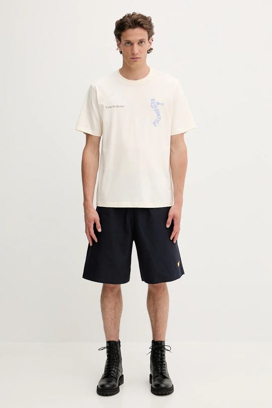Βαμβακερό μπλουζάκι Filling Pieces Trumpeteer 422520500237 μπεζ
