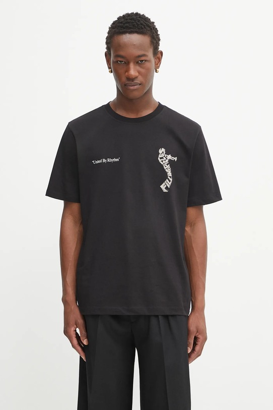 Odzież Filling Pieces t-shirt bawełniany Trumpeteer 422520500237 czarny