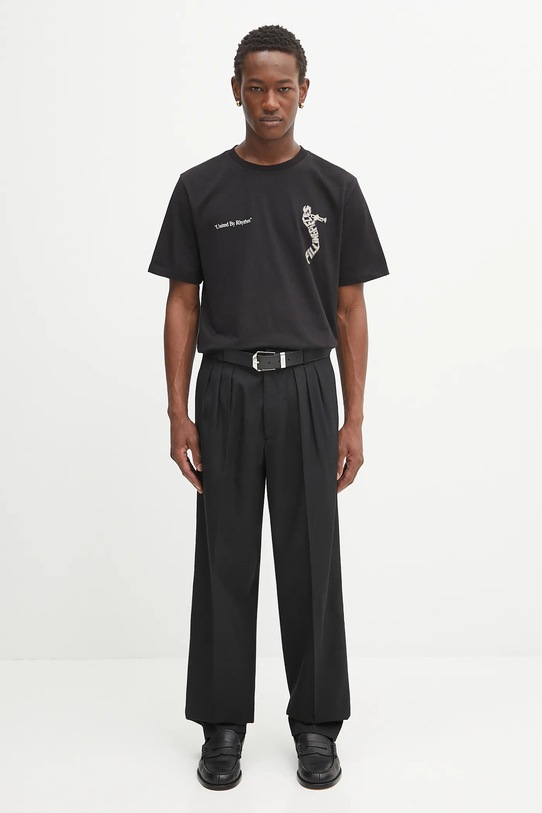 Filling Pieces t-shirt bawełniany Trumpeteer 422520500237 czarny