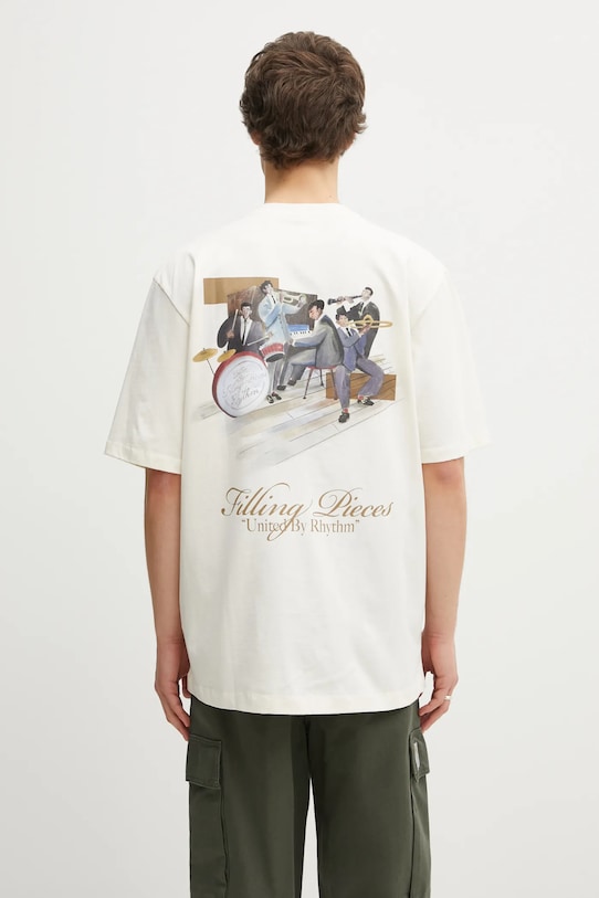 Filling Pieces t-shirt bawełniany Band bawełna beżowy 422520500238