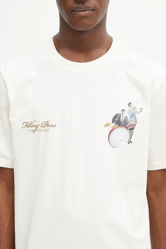 Filling Pieces t-shirt bawełniany Band beżowy 422520500238