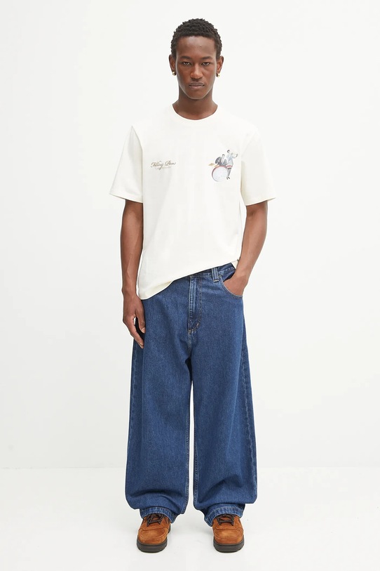 Бавовняна футболка Filling Pieces Band 422520500238 бежевий