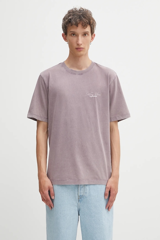 Odzież Filling Pieces t-shirt bawełniany Vinyl 422520500240 różowy