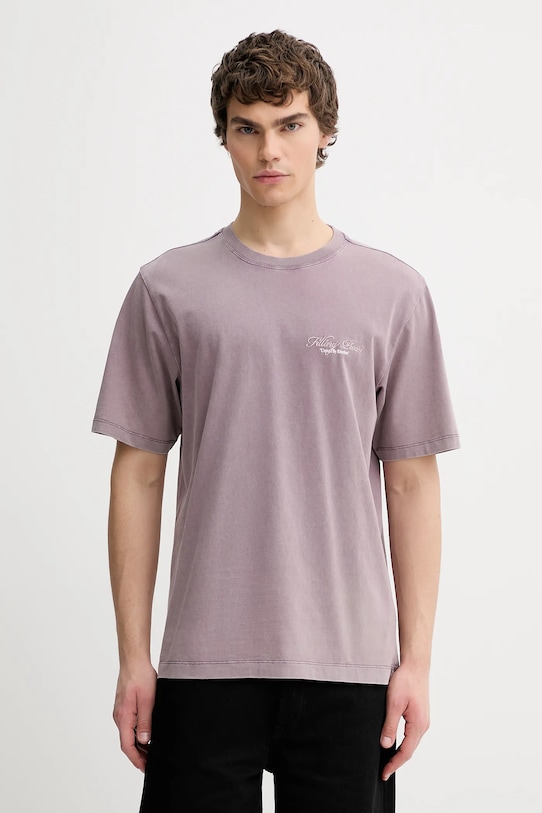 Odzież Filling Pieces t-shirt bawełniany Vinyl 422520500240 różowy