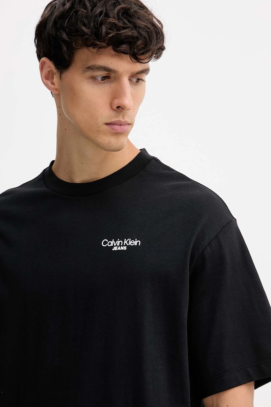Calvin Klein Jeans t-shirt bawełniany czarny LV04RD825G