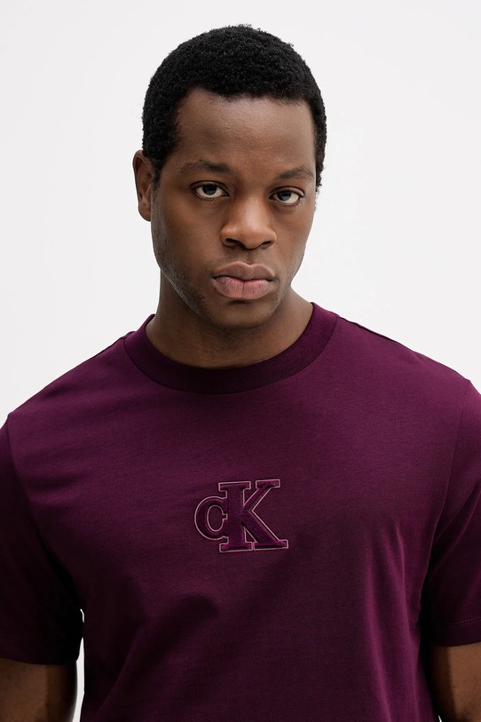 Calvin Klein Jeans t-shirt bawełniany fioletowy LV04RD253G
