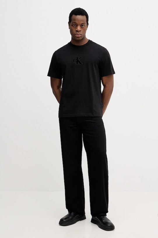 Βαμβακερό μπλουζάκι Calvin Klein Jeans LV04RD253G μαύρο AW25
