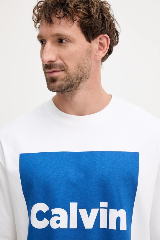 Bavlnené tričko Calvin Klein Jeans biela LV04RD813G