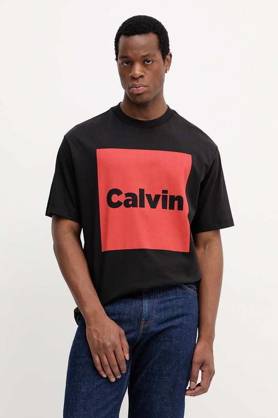 Bavlnené tričko Calvin Klein Jeans potlač čierna LV04RD813G