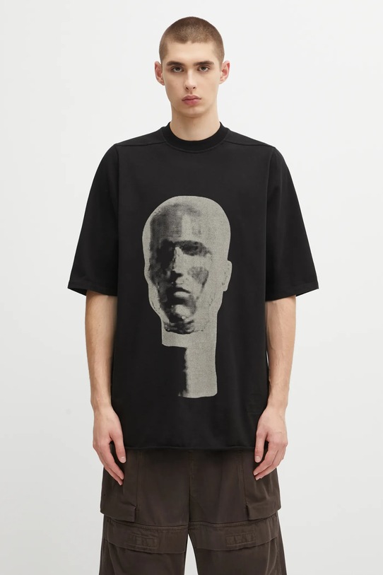 Rick Owens DRKSHDW t-shirt bawełniany Jumbo Ss T nadruk czarny DU02E7274.RIGEP1