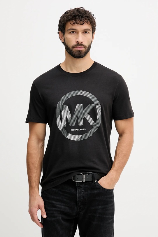 Michael Kors t-shirt bawełniany nadruk czarny CF552TWFV4