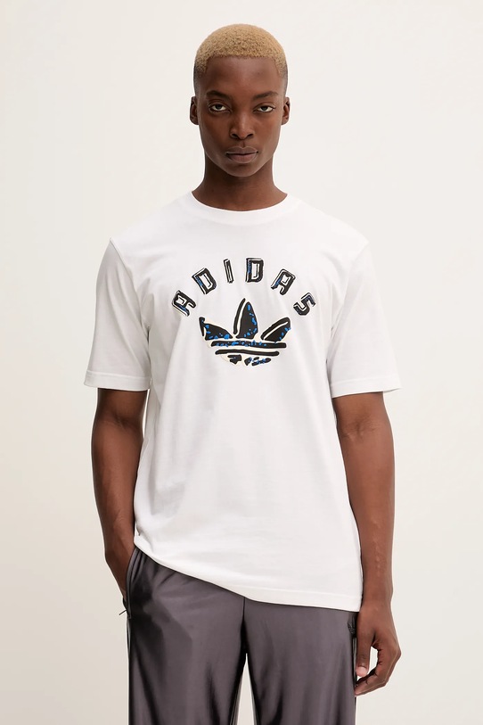 Bavlnené tričko adidas Originals GRFX potlač biela JX3089