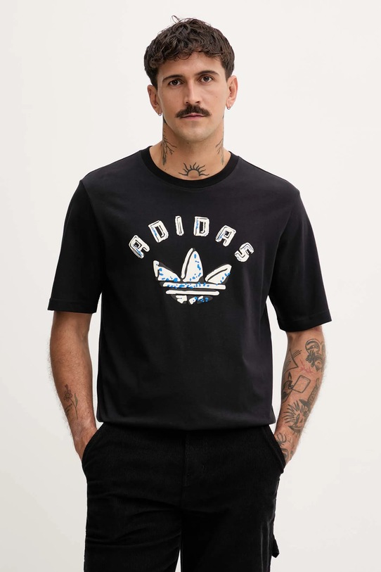 adidas Originals t-shirt bawełniany GRFX nadruk czarny JX3090