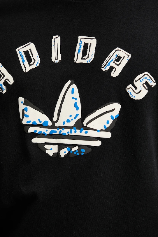 adidas Originals pamut póló GRFX JX3090 fekete