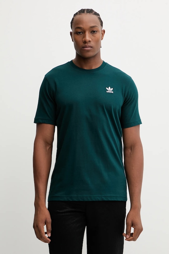 adidas Originals t-shirt bawełniany Trefoil bawełna zielony JZ3586