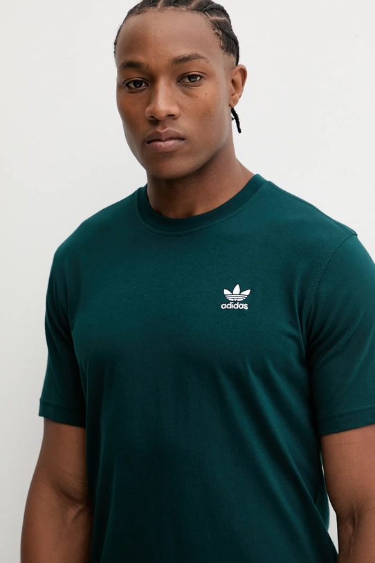 adidas Originals t-shirt bawełniany Trefoil zielony JZ3586