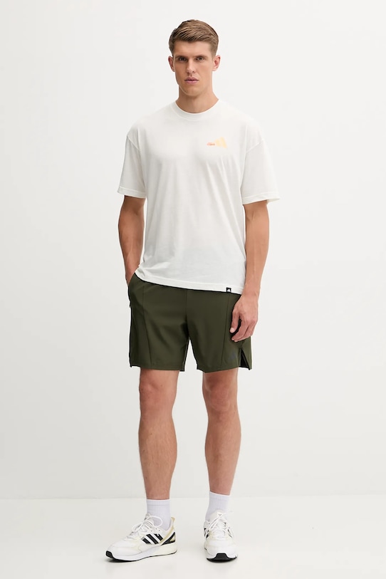 adidas Performance t-shirt treningowy GFX KC5862 beżowy AW25