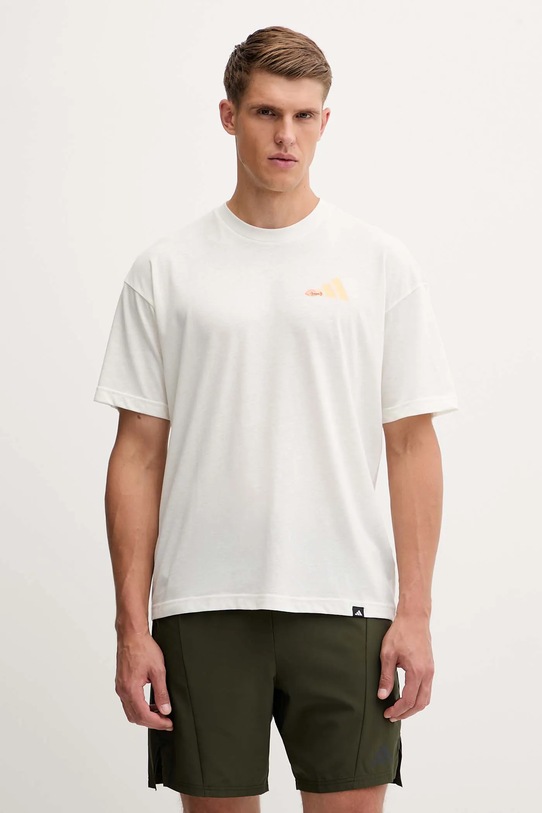 Odzież adidas Performance t-shirt treningowy GFX KC5862 beżowy