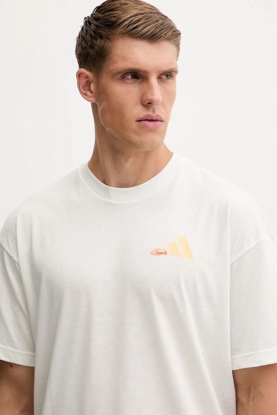 adidas Performance t-shirt treningowy GFX beżowy KC5862