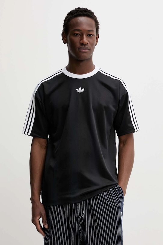 Tričko adidas Originals Jacquard Jersey nášivka čierna JW5876