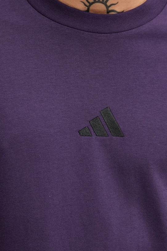 adidas t-shirt bawełniany Essentials JW6232 fioletowy