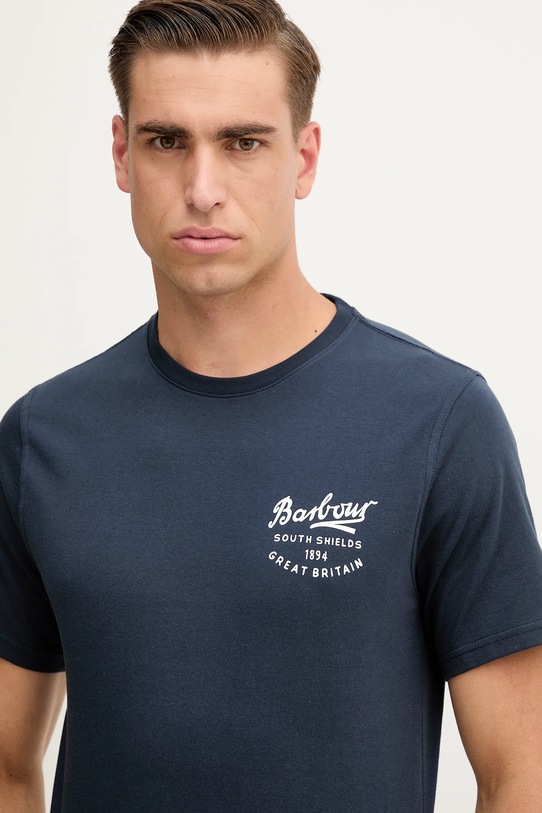 Barbour t-shirt bawełniany granatowy MTS1347