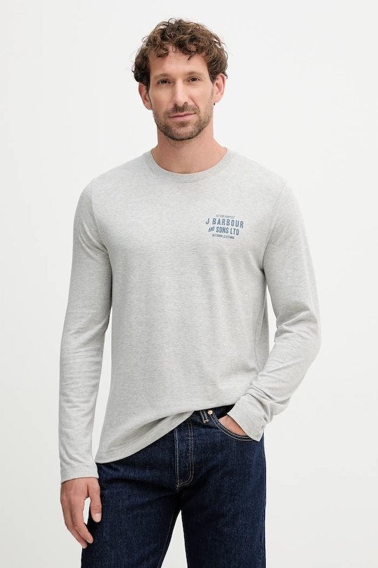 Odzież Barbour longsleeve bawełniany MTS1471 szary