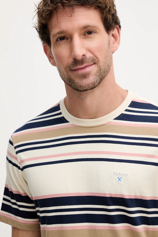 Barbour t-shirt bawełniany AICKMEN beżowy MTS1498