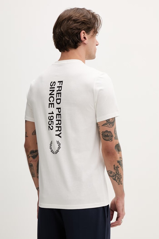 Odzież Fred Perry t-shirt bawełniany M1303 beżowy