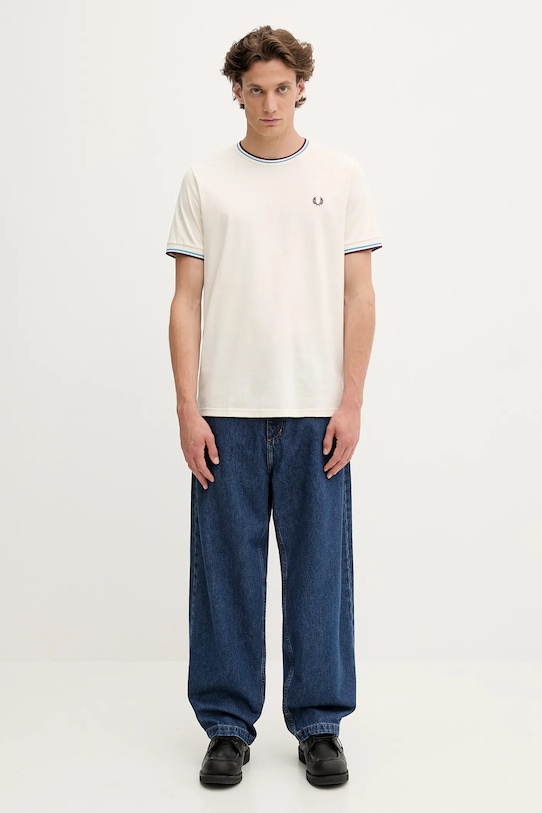 Бавовняна футболка Fred Perry M1588V бежевий