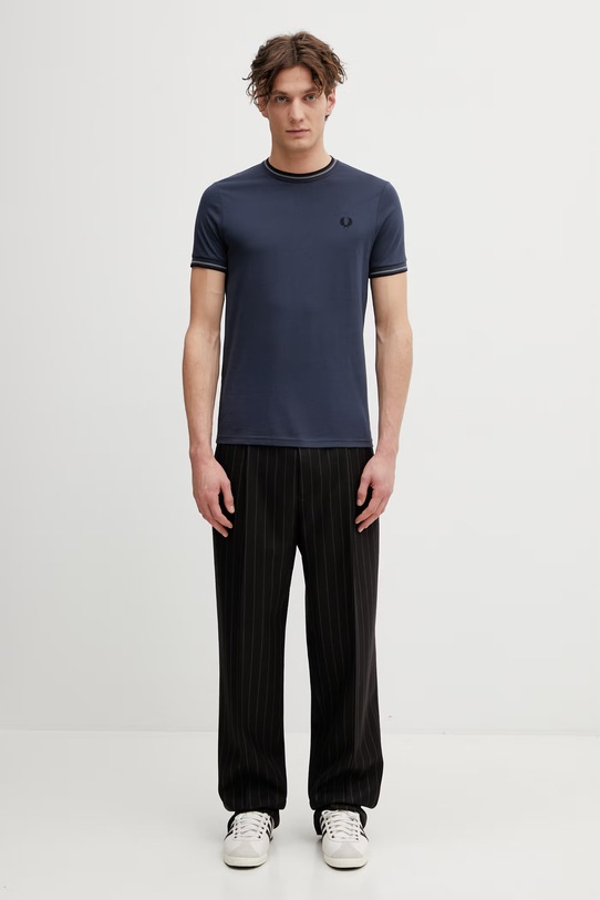 Памучна тениска Fred Perry M1588V тъмносин