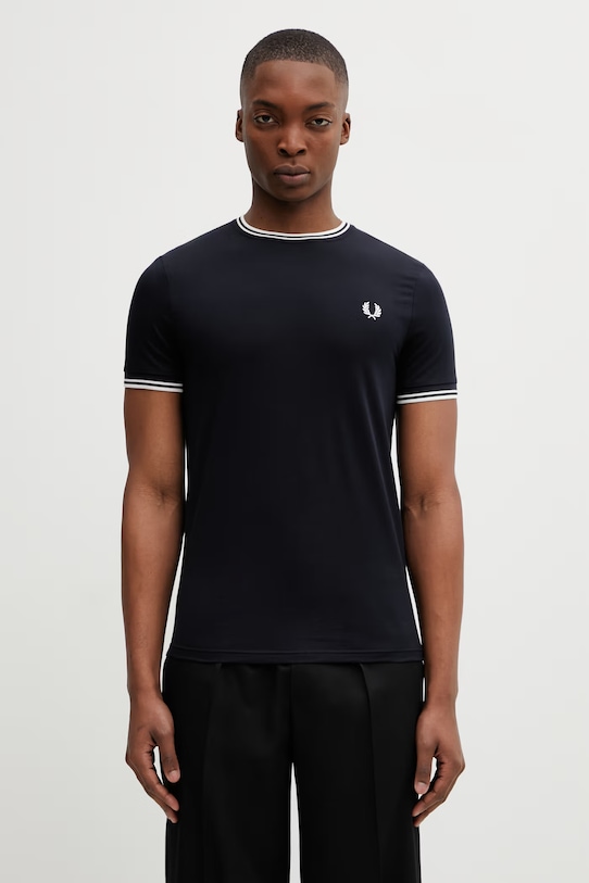 Fred Perry cotton t-shirt regular navy M1588V
