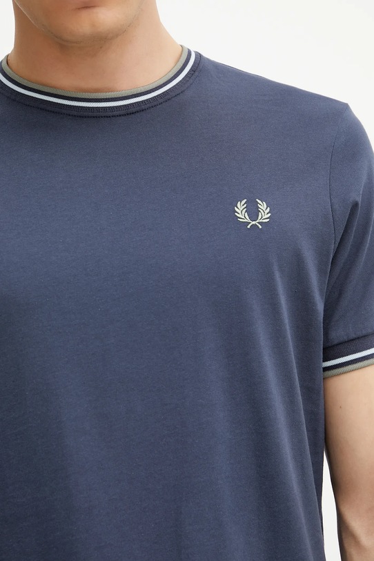 Βαμβακερό μπλουζάκι Fred Perry σκούρο μπλε M1588V