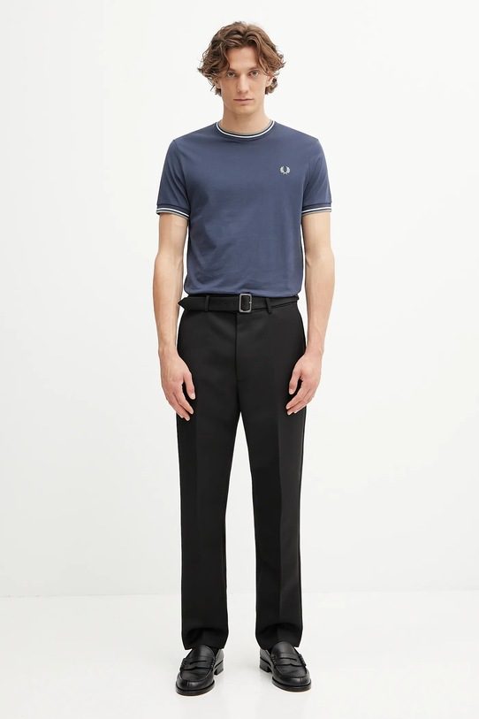 Βαμβακερό μπλουζάκι Fred Perry M1588V σκούρο μπλε