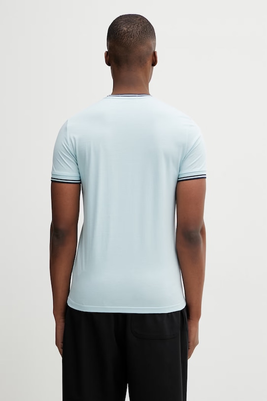 Odzież Fred Perry t-shirt bawełniany M1588V turkusowy