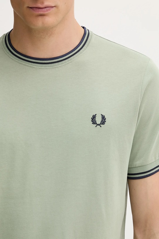 Βαμβακερό μπλουζάκι Fred Perry πράσινο M1588V