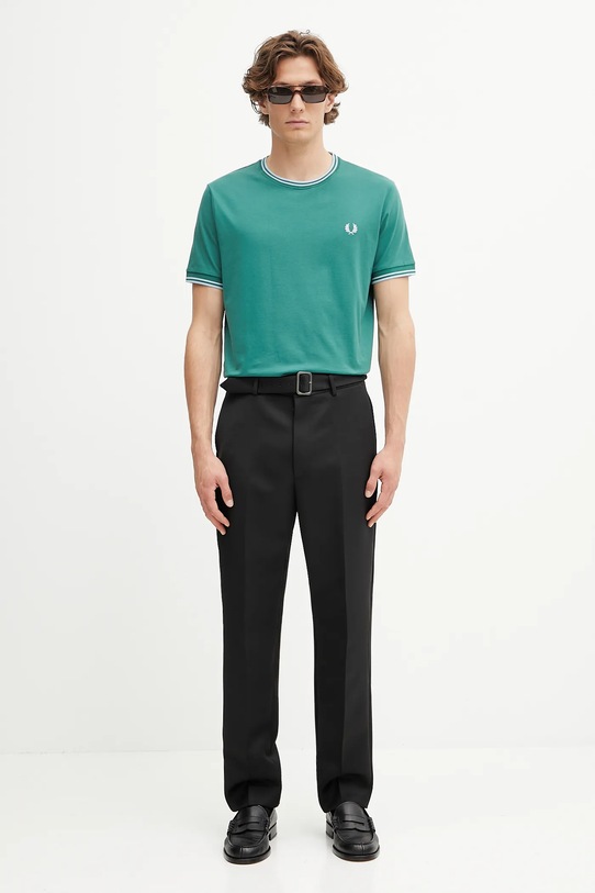 Βαμβακερό μπλουζάκι Fred Perry M1588V πράσινο