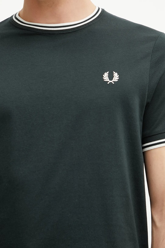 Βαμβακερό μπλουζάκι Fred Perry πράσινο M1588V