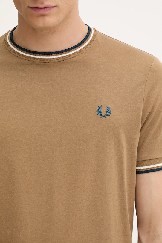 Bavlněné tričko Fred Perry zelená M1588V